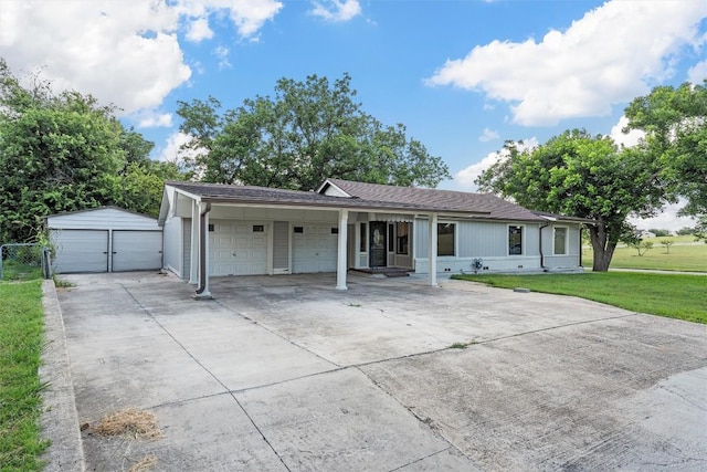 1524 E E Ave B, Temple, TX 76501 - ranch-style home with a front lawn, a garage, driveway, and a shingled roof