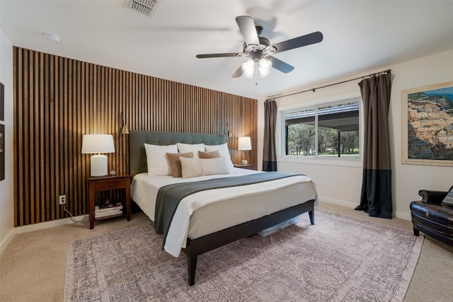112 Louisiana Ave, New Braunfels, TX 78130 - carpeted bedroom with baseboards and a ceiling fan