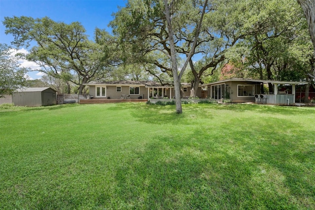 112 Louisiana Ave, New Braunfels, TX 78130 - view of yard with a storage unit