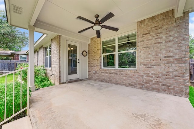 3305 Blue Ridge Dr, Round Rock, TX 78681 - view of patio / terrace featuring a ceiling fan