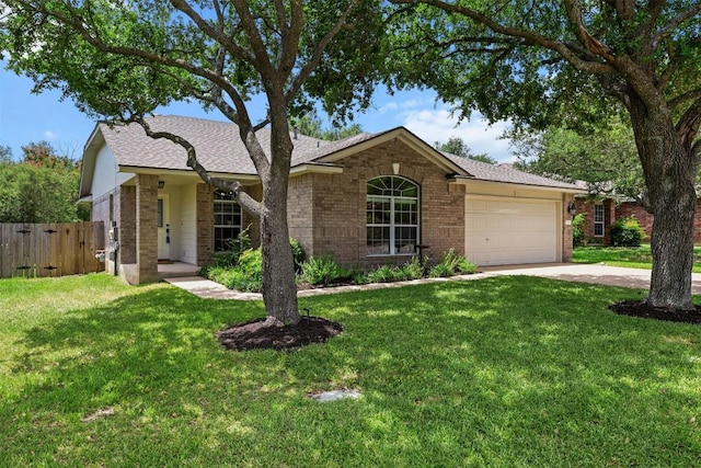 3305 Blue Ridge Dr, Round Rock, TX 78681 - single story home with driveway, brick siding, a garage, and roof with shingles