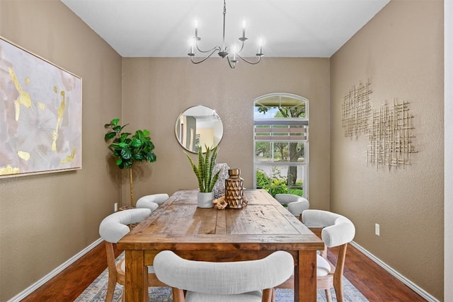 3305 Blue Ridge Dr, Round Rock, TX 78681 - dining area with wood finished floors and a chandelier