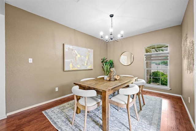 3305 Blue Ridge Dr, Round Rock, TX 78681 - dining space featuring wood finished floors and a chandelier