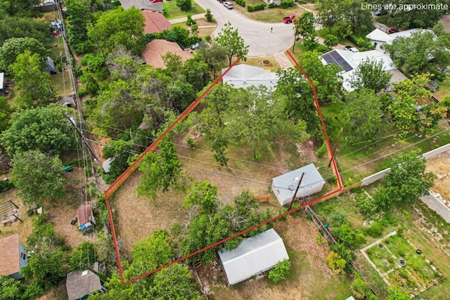 7503 Carriage Dr, Austin, TX 78752 - aerial overview of property's location with property parcel outlined