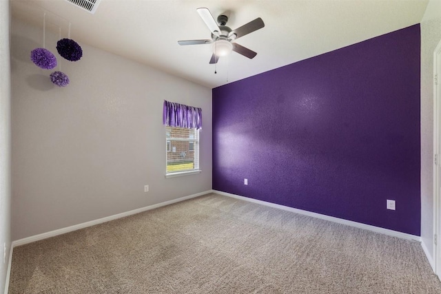 316 Shiner Ln, Georgetown, TX 78626 - carpeted spare room featuring a ceiling fan and baseboards