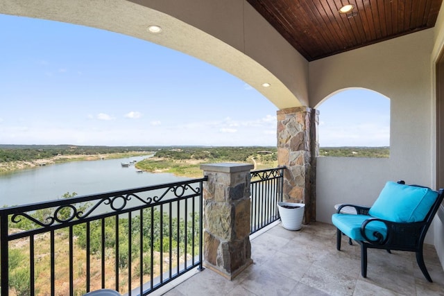 1216 Travis Bluff Way, Spicewood, TX 78669 - balcony featuring a water view