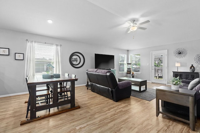 6045 Teodoro Bnd, Round Rock, TX 78665 - living area featuring ceiling fan and light wood-style floors