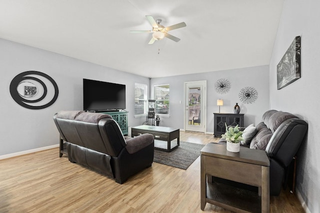 6045 Teodoro Bnd, Round Rock, TX 78665 - living room featuring ceiling fan and light wood finished floors