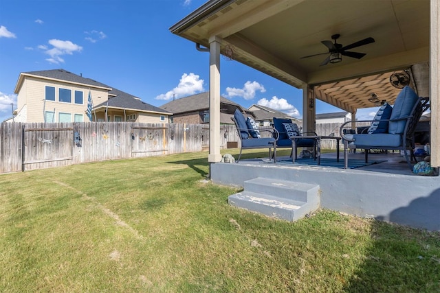 6045 Teodoro Bnd, Round Rock, TX 78665 - view of yard featuring a ceiling fan and a residential view