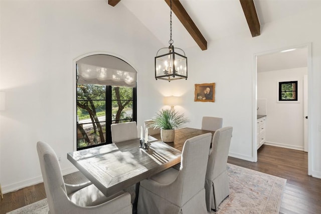 205 Hi Ridge Rd, Horseshoe Bay, TX 78657 - dining space featuring a chandelier and dark wood-type flooring