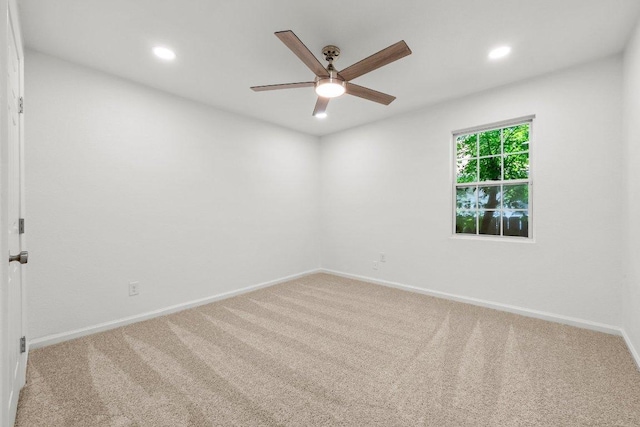 7309 Blessing Ave, Austin, TX 78752 - unfurnished room featuring carpet flooring, a ceiling fan, and recessed lighting