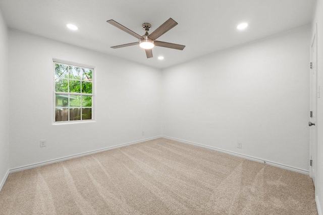 7309 Blessing Ave, Austin, TX 78752 - carpeted spare room with ceiling fan and recessed lighting