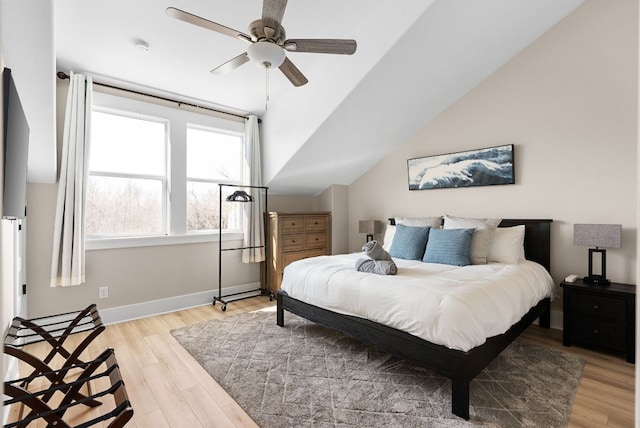 TBD Fm 3000, Elgin, TX 78621 - bedroom with light wood-style flooring, a ceiling fan, and vaulted ceiling