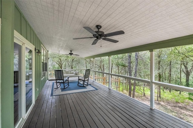 415 Balch Rd, Elgin, TX 78621 - deck featuring ceiling fan