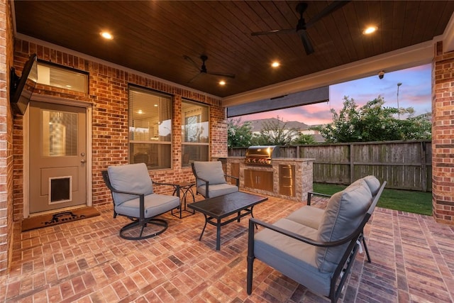 24822 Levante Dr, Richmond, TX 77406 - view of patio with area for grilling and a ceiling fan