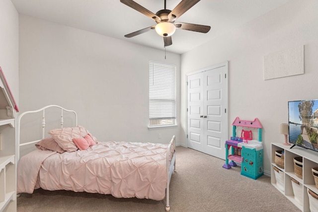 232 Silver Pass, Kyle, TX 78640 - carpeted bedroom featuring a ceiling fan