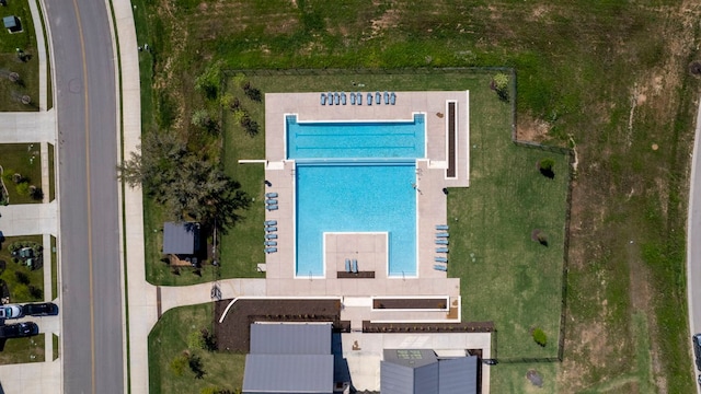 232 Silver Pass, Kyle, TX 78640 - bird's eye view of a pool area
