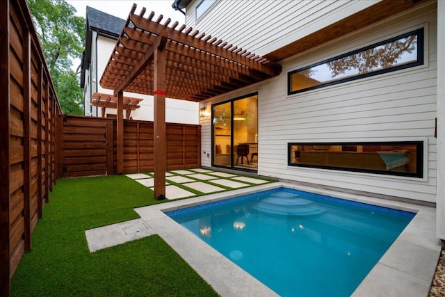 3003 W French Pl Unit 1, Austin, TX 78722 - outdoor pool featuring a fenced backyard, a pergola, and a patio area