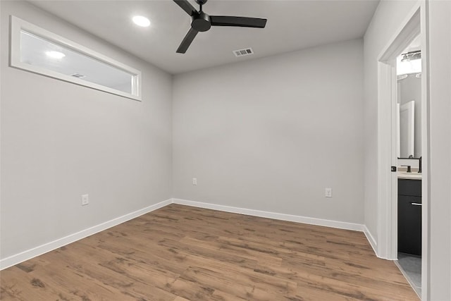 4510 Terry-O Ln Unit 205, Austin, TX 78745 - empty room featuring ceiling fan, recessed lighting, and wood finished floors
