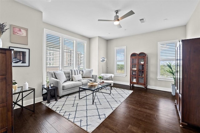 4501 Jackson Ave Unit 5301, Austin, TX 78731 - living room with a ceiling fan and wood-type flooring