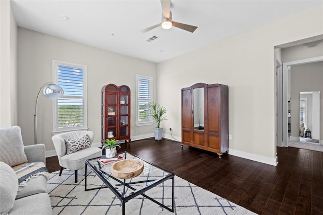 4501 Jackson Ave Unit 5301, Austin, TX 78731 - living room with ceiling fan, healthy amount of natural light, and hardwood / wood-style flooring