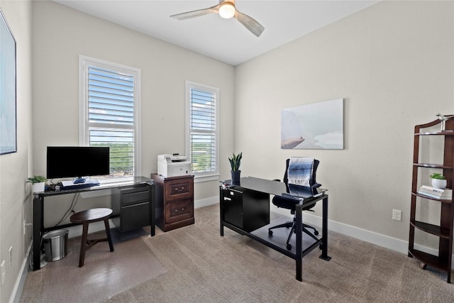 4501 Jackson Ave Unit 5301, Austin, TX 78731 - home office featuring ceiling fan and light colored carpet