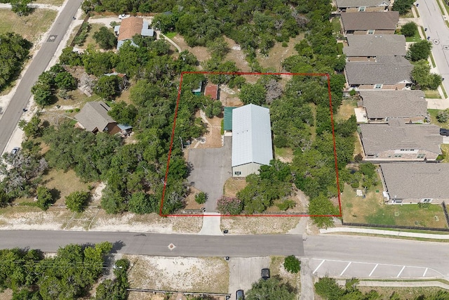 705 Peregrine Way, Leander, TX 78641 - aerial view of residential area featuring property parcel outlined