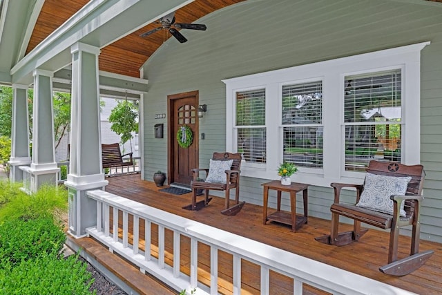 4206 Sinclair Ave, Austin, TX 78756 - porch featuring ceiling fan