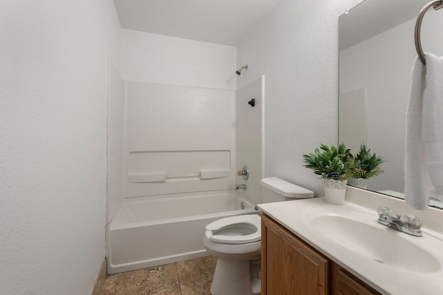 6828 Walkup Ln, Austin, TX 78747 - bathroom featuring vanity, shower / bathtub combination, and a textured wall