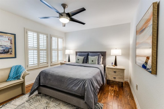5731 Sam Houston Cir, Austin, TX 78731 - bedroom with hardwood / wood-style flooring and a ceiling fan