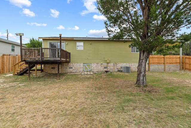 8104 Bronco Ln, Lago Vista, TX 78645 - rear view of property featuring a deck and stairs