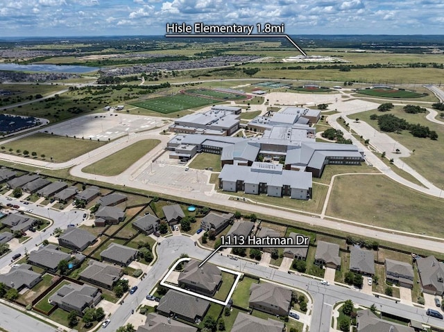 1113 Hartman Dr, Leander, TX 78641 - aerial view of property's location featuring nearby suburban area