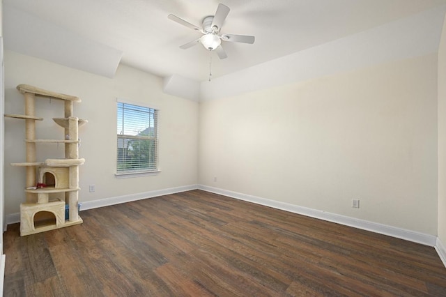 1113 Hartman Dr, Leander, TX 78641 - empty room featuring dark wood-style floors and ceiling fan