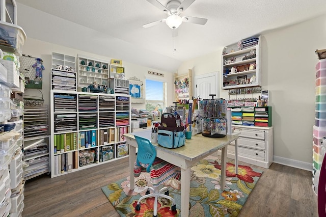 1113 Hartman Dr, Leander, TX 78641 - office with wood finished floors and a ceiling fan