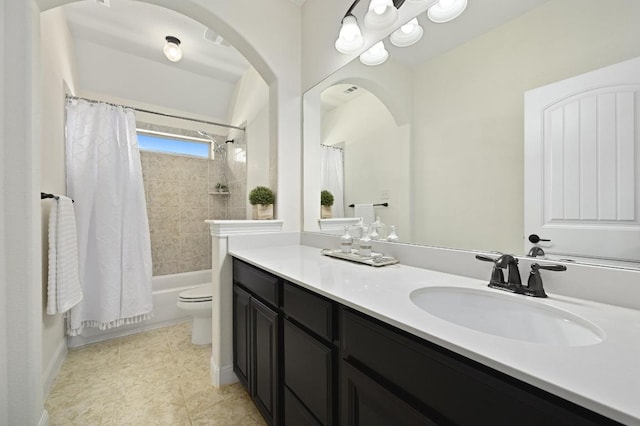 1113 Hartman Dr, Leander, TX 78641 - bathroom featuring vanity, shower / bath combo, and tile patterned floors