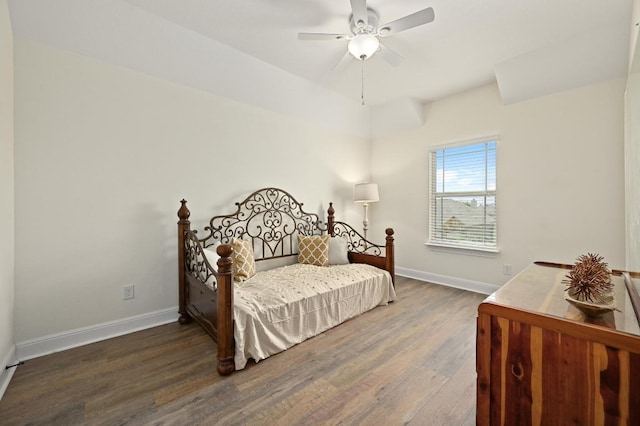 1113 Hartman Dr, Leander, TX 78641 - bedroom with wood finished floors and ceiling fan