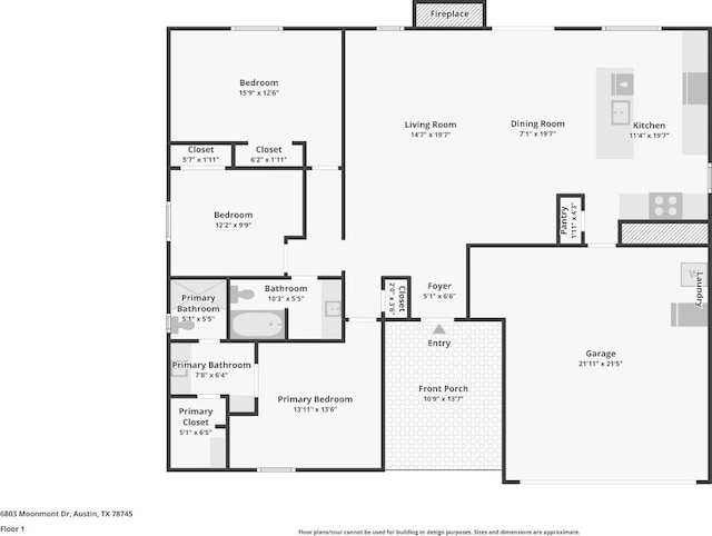 6803 Moonmont Dr, Austin, TX 78745 - view of home floor plan