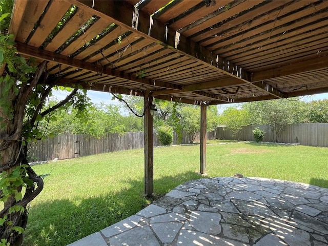8501 Bismark Cv, Austin, TX 78745 - fenced backyard featuring a patio