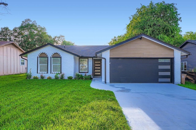6102 Amber Pass, Austin, TX 78745 - view of front facade with a garage, driveway, and a front lawn