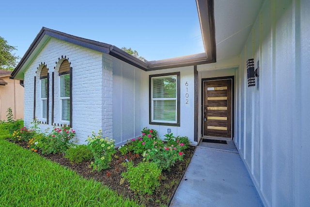 6102 Amber Pass, Austin, TX 78745 - property entrance with brick siding