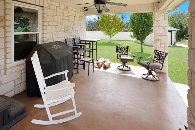 213 S Buffalo Pass, Georgetown, TX 78633 - view of patio / terrace featuring a ceiling fan