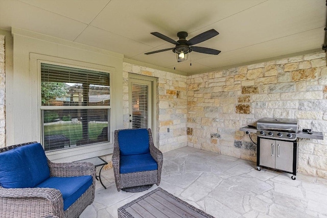 609 Joppa Rd, Leander, TX 78641 - view of patio / terrace featuring area for grilling and ceiling fan