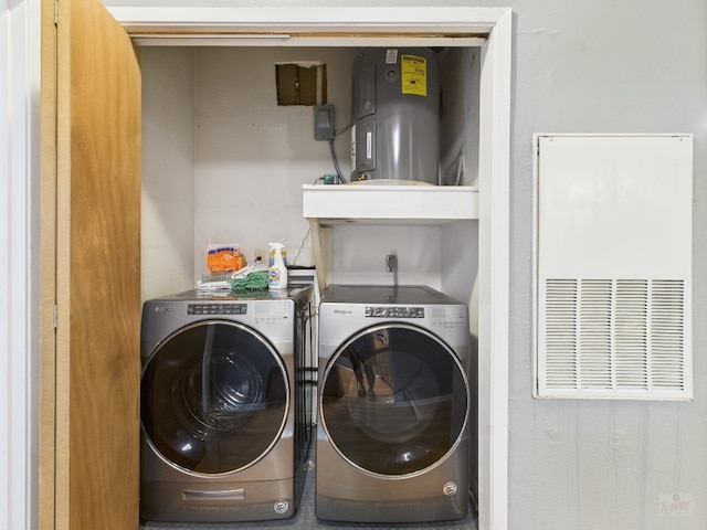 2901 San Jacinto Blvd Unit 110, Austin, TX 78705 - laundry area featuring washing machine and dryer and water heater