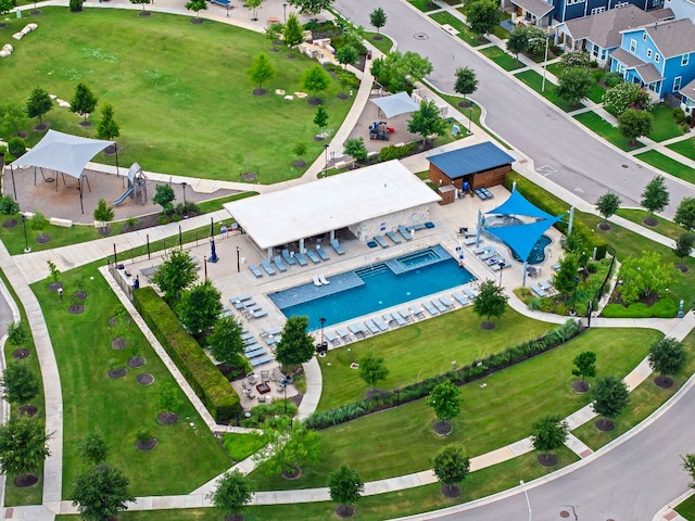 8821 Cattle Baron Path, Austin, TX 78747 - drone / aerial view of a pool