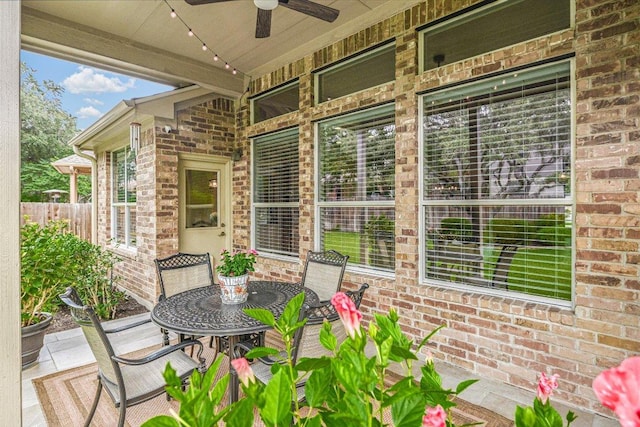 10320 Hansa Cv, Austin, TX 78739 - view of patio featuring ceiling fan and outdoor dining area