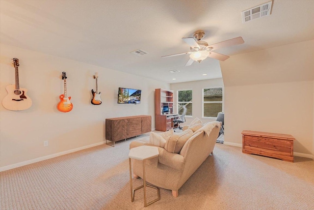10320 Hansa Cv, Austin, TX 78739 - living area with light colored carpet and a ceiling fan