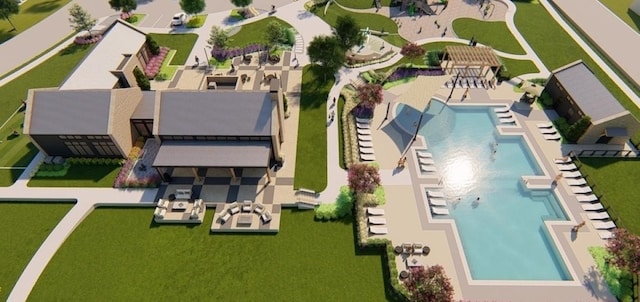 401 Golden Sage Ave, Georgetown, TX 78633 - bird's eye view of a pool area