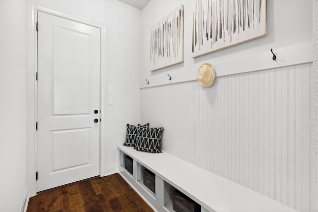 377 Bristlecone Dr, Driftwood, TX 78619 - mudroom with dark wood-style floors