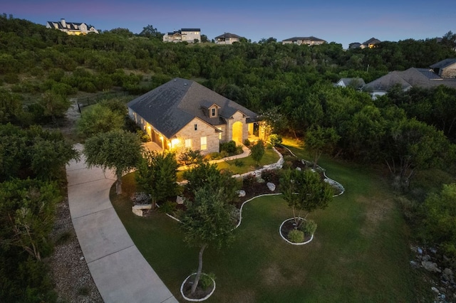 377 Bristlecone Dr, Driftwood, TX 78619 - aerial view of property and surrounding area featuring a heavily wooded area