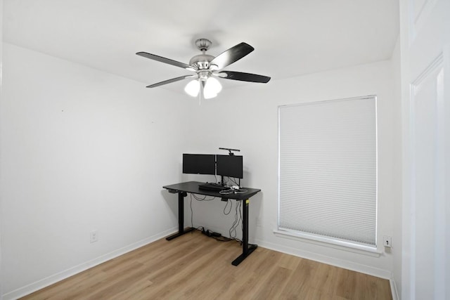 1004 Scenic Dr, Georgetown, TX 78626 - unfurnished office with wood finished floors and a ceiling fan